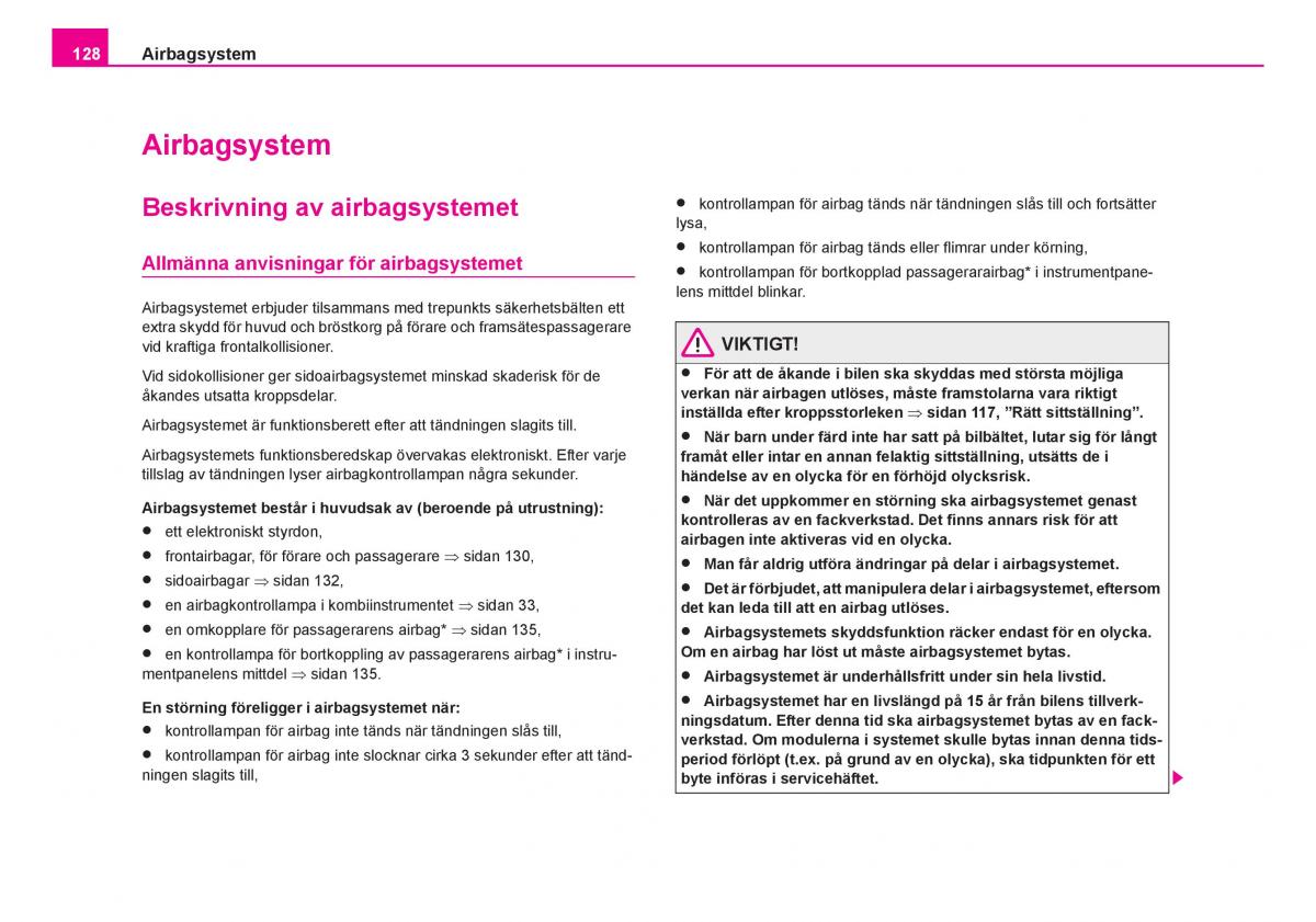 Skoda Fabia I 1 instruktionsbok / page 129