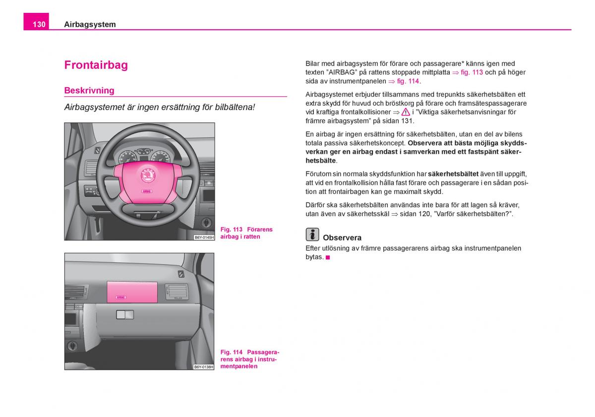 Skoda Fabia I 1 instruktionsbok / page 131