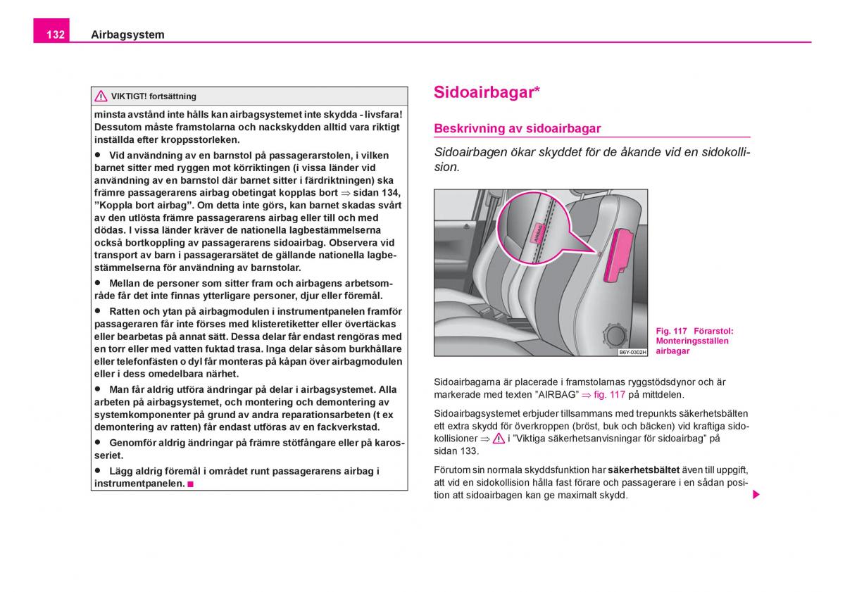 Skoda Fabia I 1 instruktionsbok / page 133