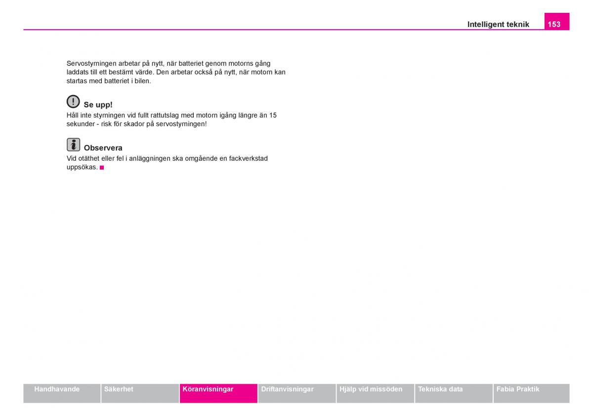 Skoda Fabia I 1 instruktionsbok / page 154