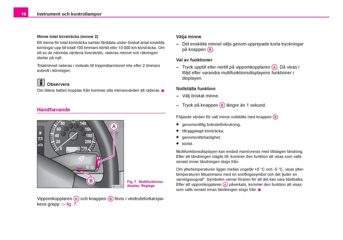 Skoda Fabia I 1 instruktionsbok / page 17