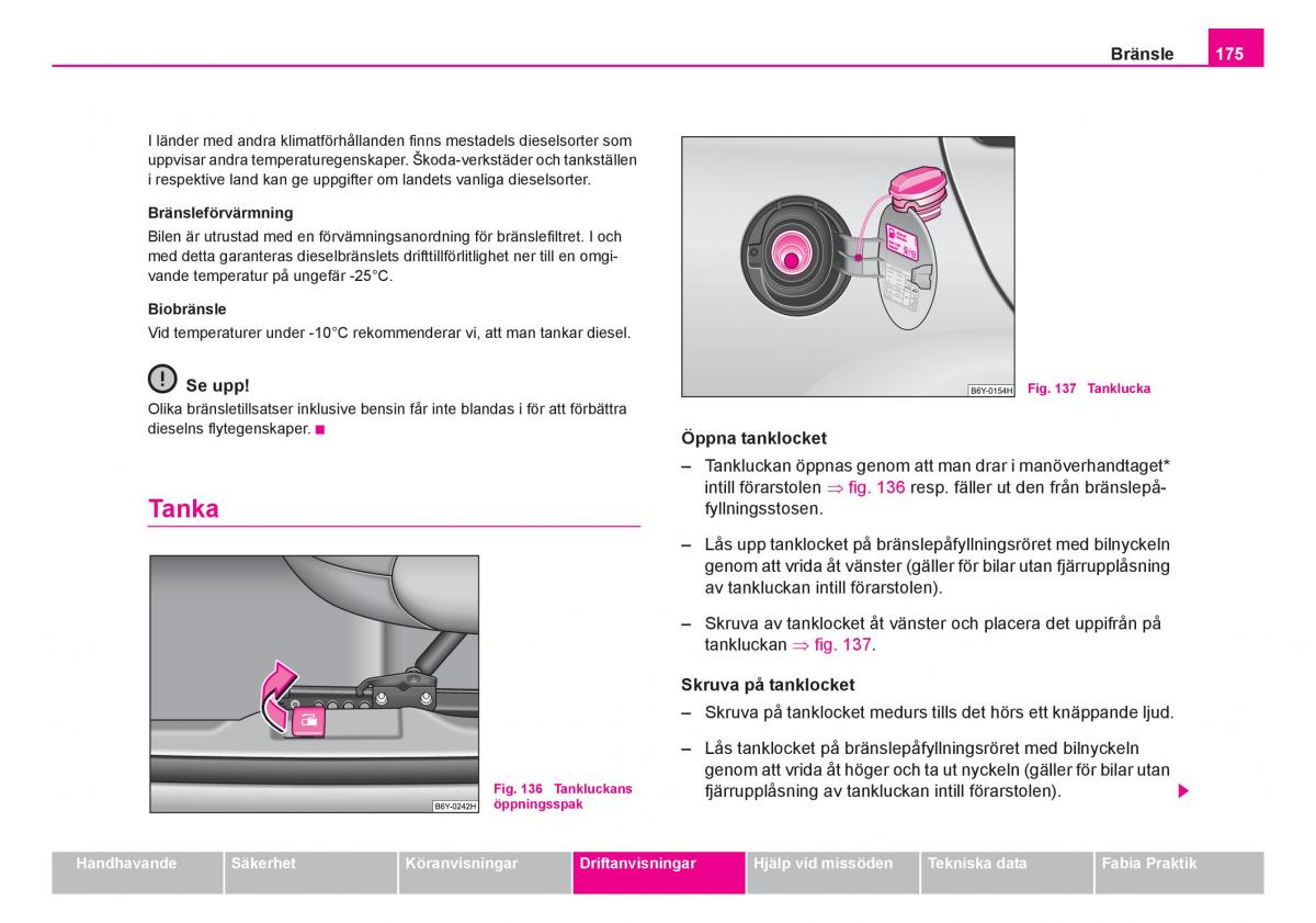 Skoda Fabia I 1 instruktionsbok / page 176