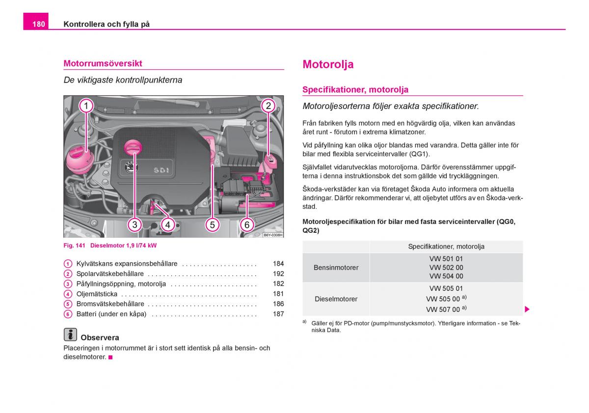 Skoda Fabia I 1 instruktionsbok / page 181