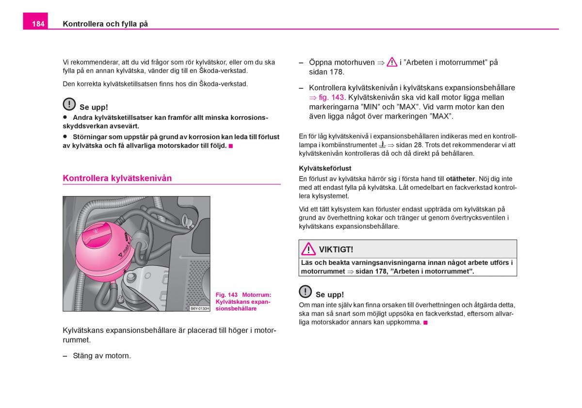 Skoda Fabia I 1 instruktionsbok / page 185