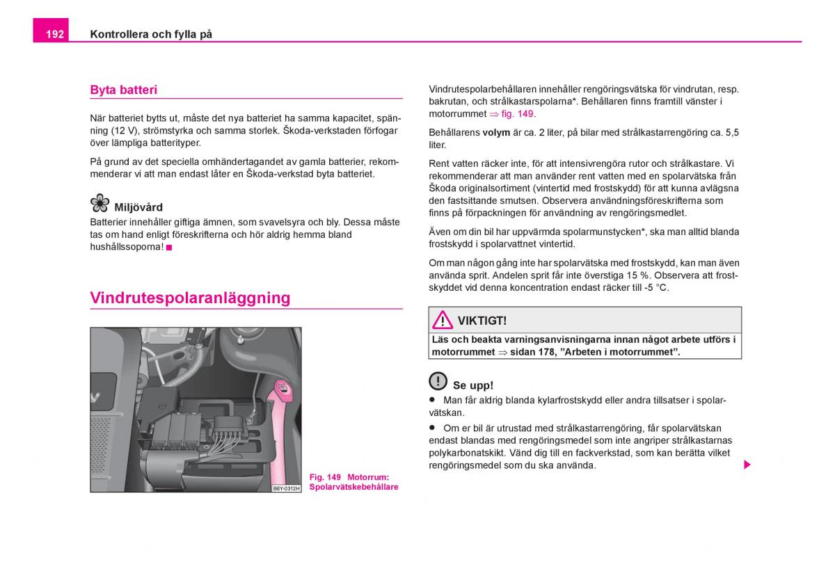 Skoda Fabia I 1 instruktionsbok / page 193