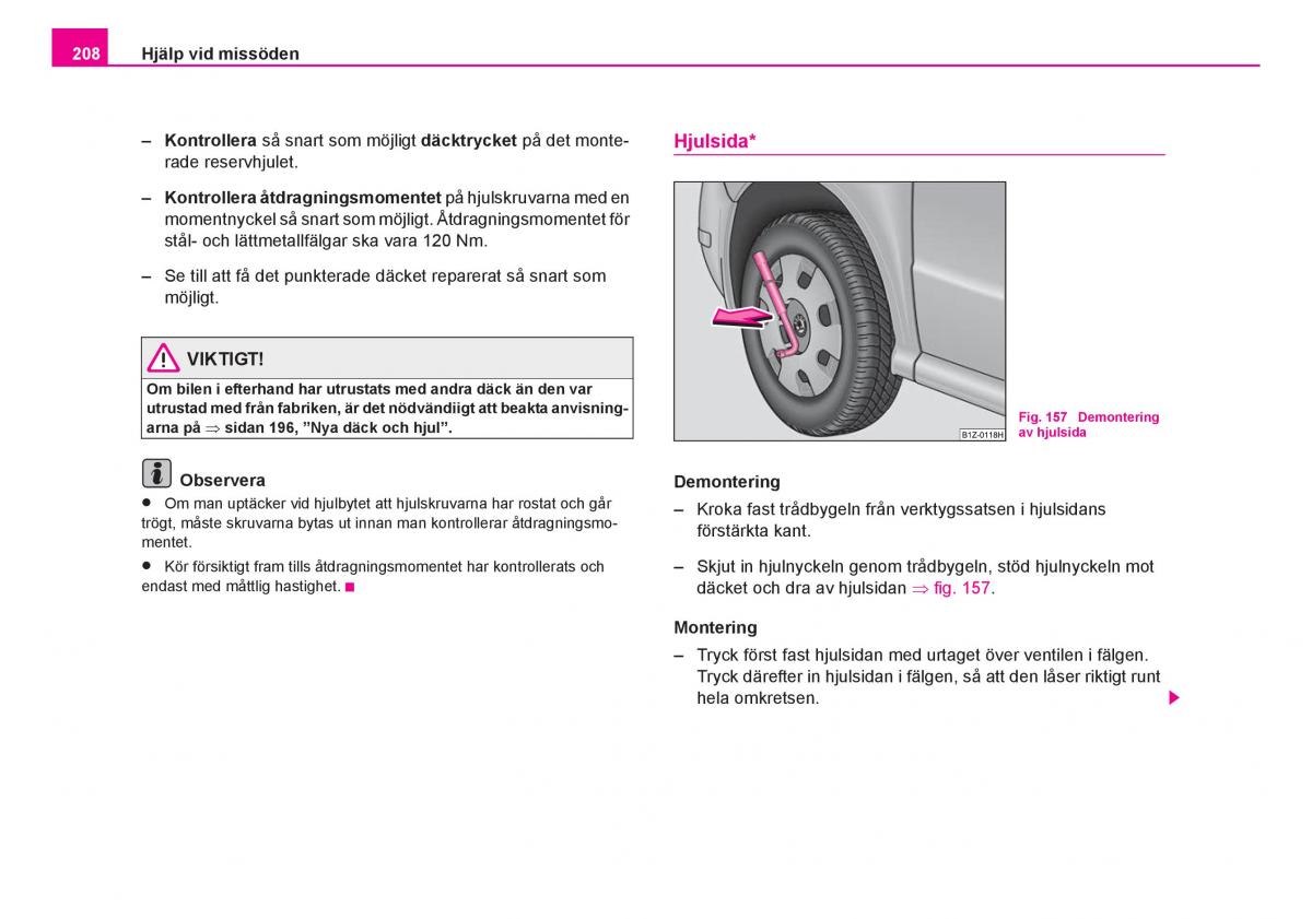 Skoda Fabia I 1 instruktionsbok / page 209