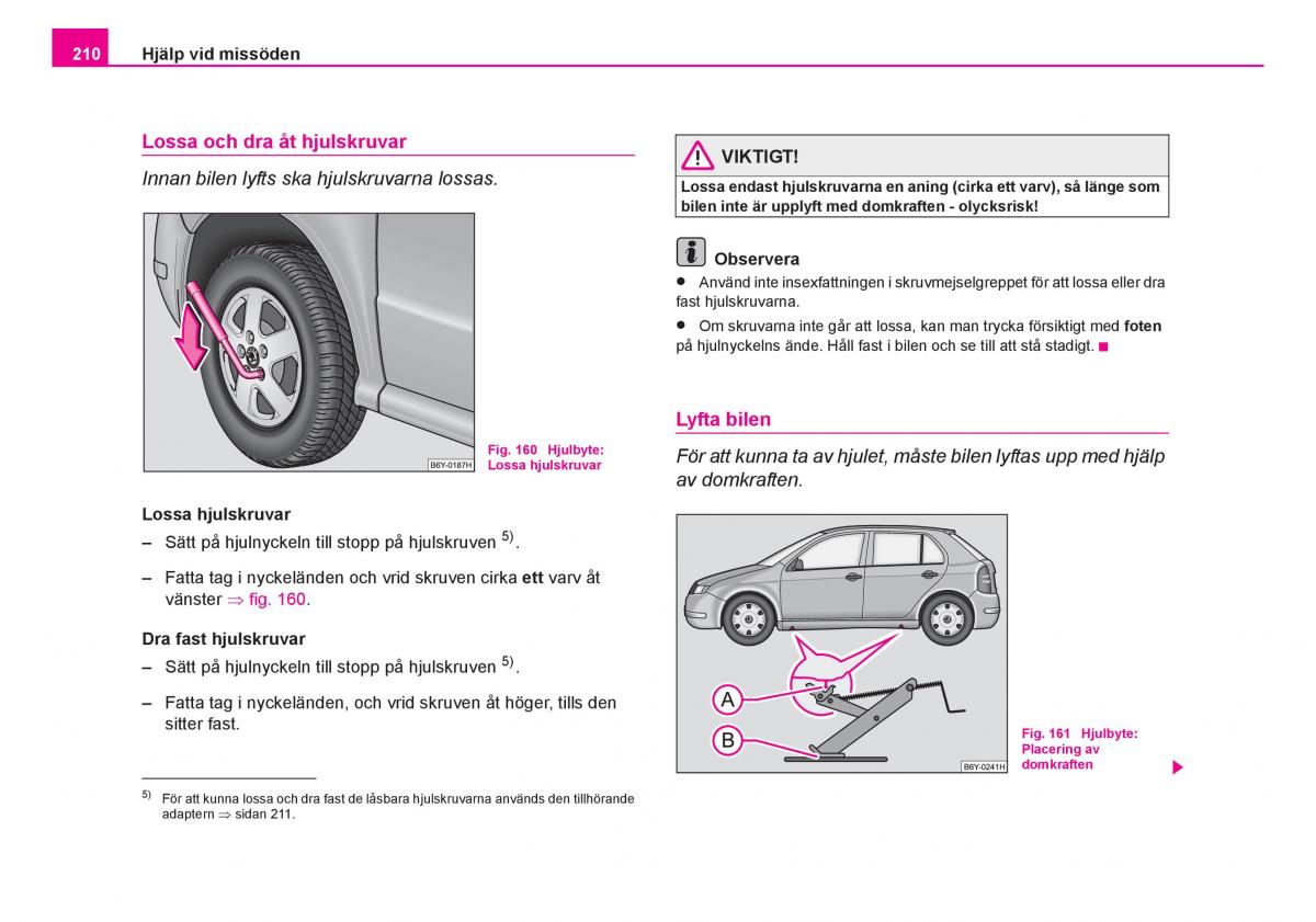 Skoda Fabia I 1 instruktionsbok / page 211