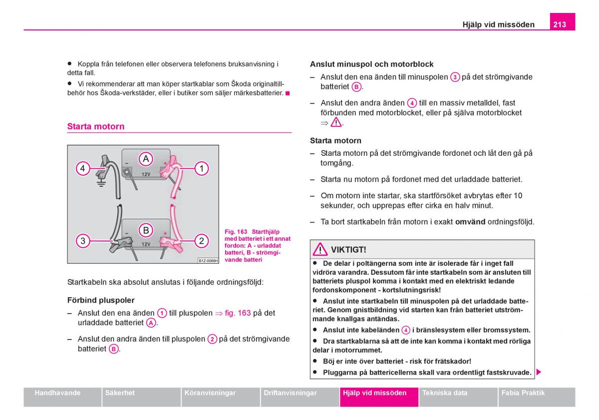 Skoda Fabia I 1 instruktionsbok / page 214