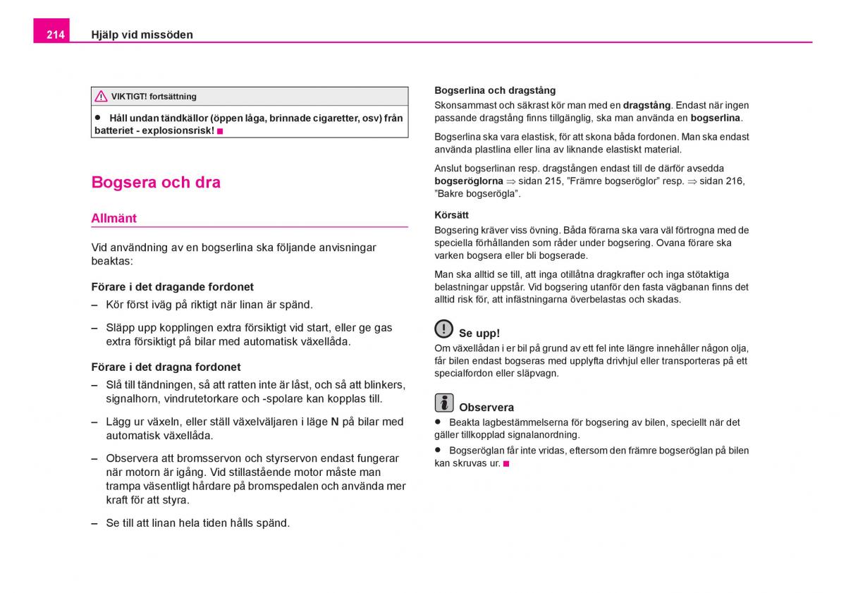 Skoda Fabia I 1 instruktionsbok / page 215