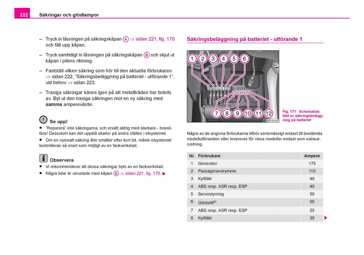 Skoda Fabia I 1 instruktionsbok / page 223