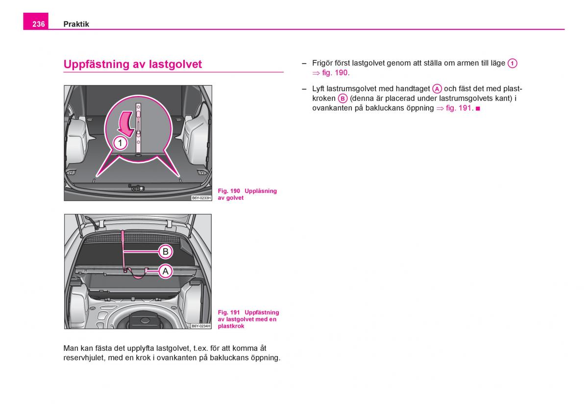 Skoda Fabia I 1 instruktionsbok / page 237