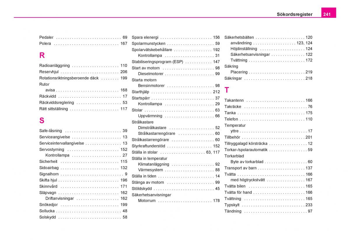 Skoda Fabia I 1 instruktionsbok / page 242