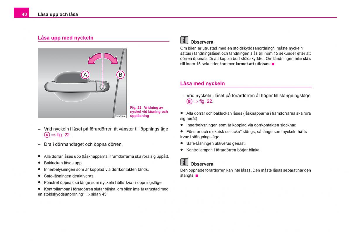 Skoda Fabia I 1 instruktionsbok / page 41