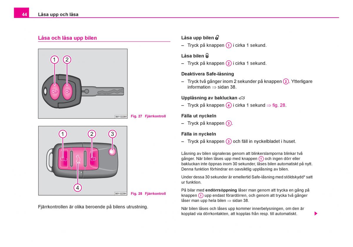 Skoda Fabia I 1 instruktionsbok / page 45