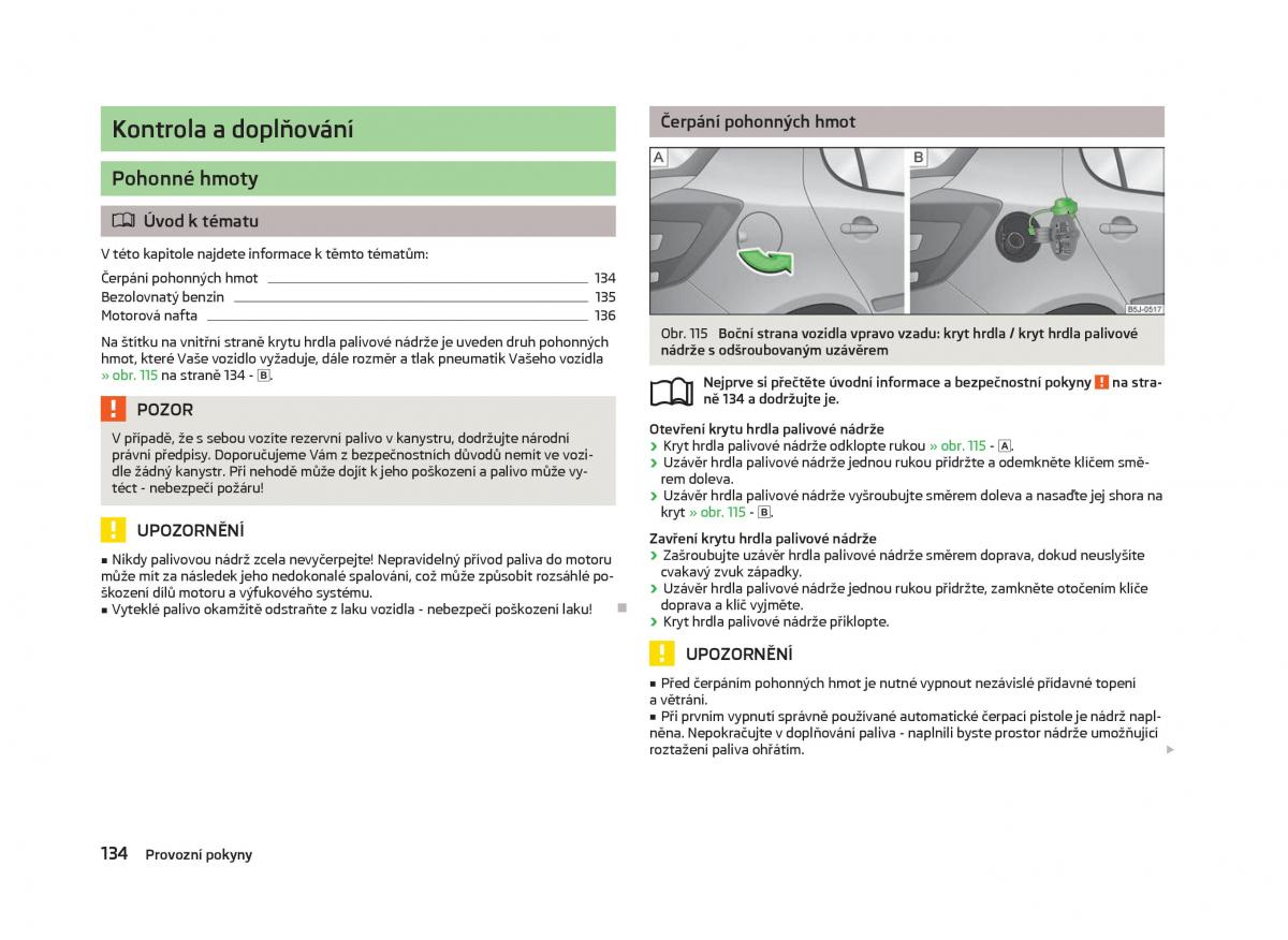 Skoda Fabia II 2 navod k obsludze / page 136