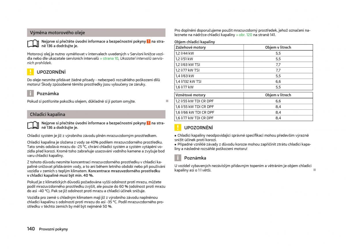 Skoda Fabia II 2 navod k obsludze / page 142