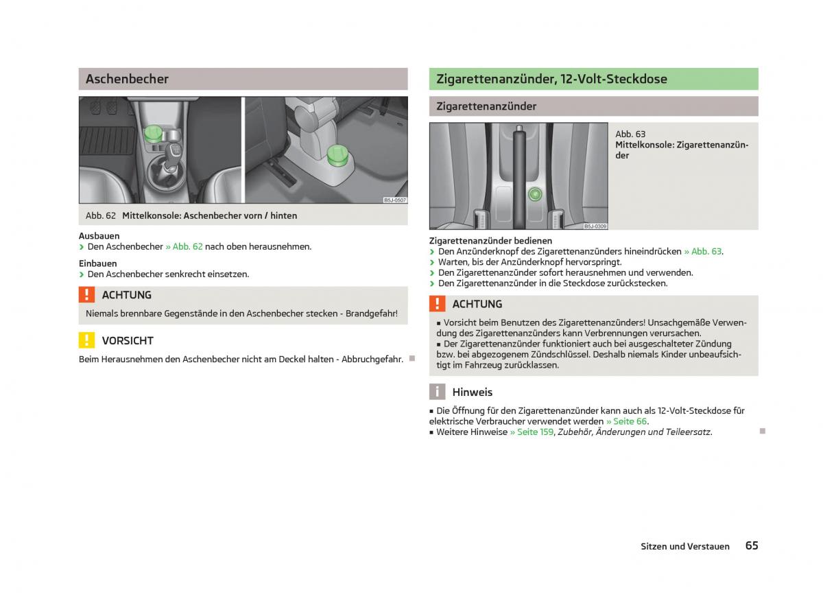 Skoda Fabia II 2 Handbuch / page 67