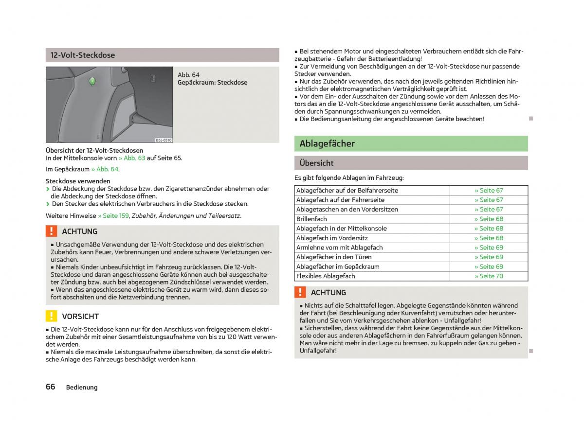 Skoda Fabia II 2 Handbuch / page 68