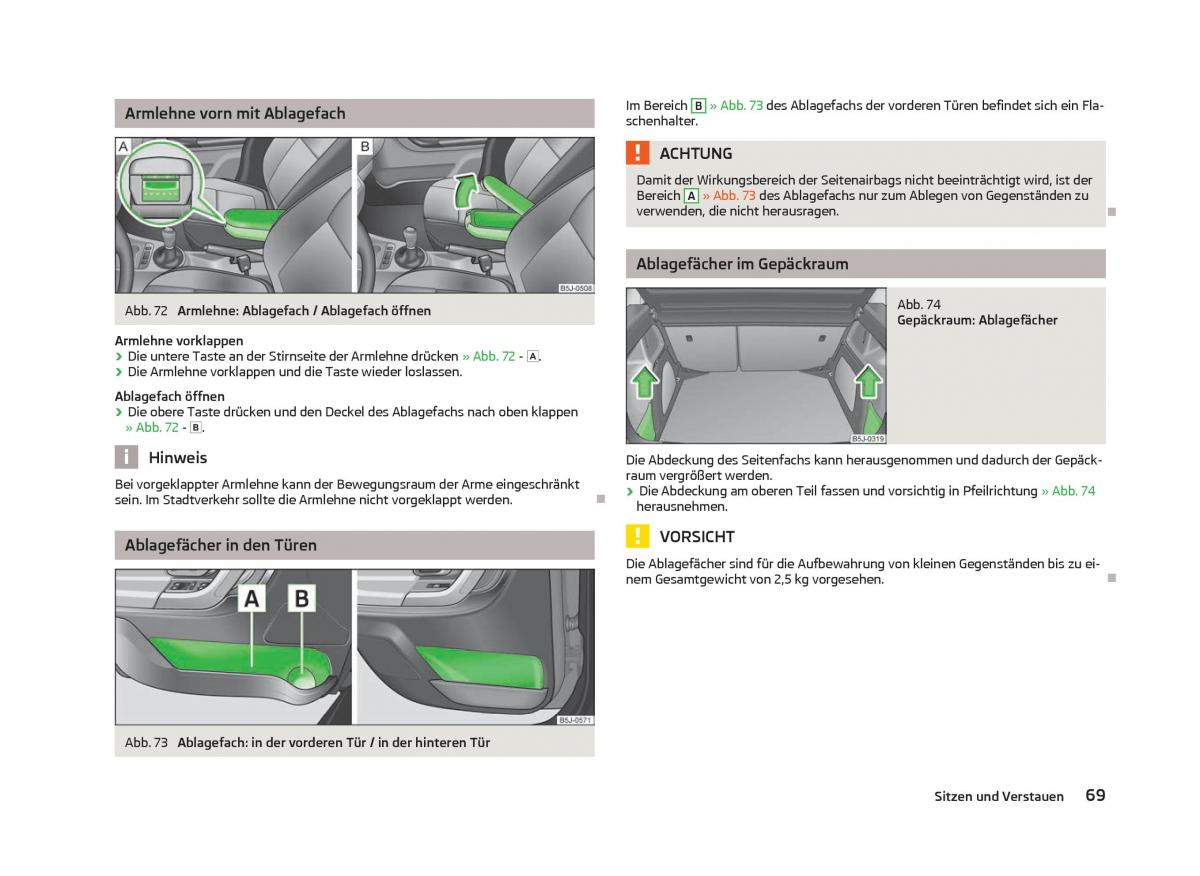 Skoda Fabia II 2 Handbuch / page 71