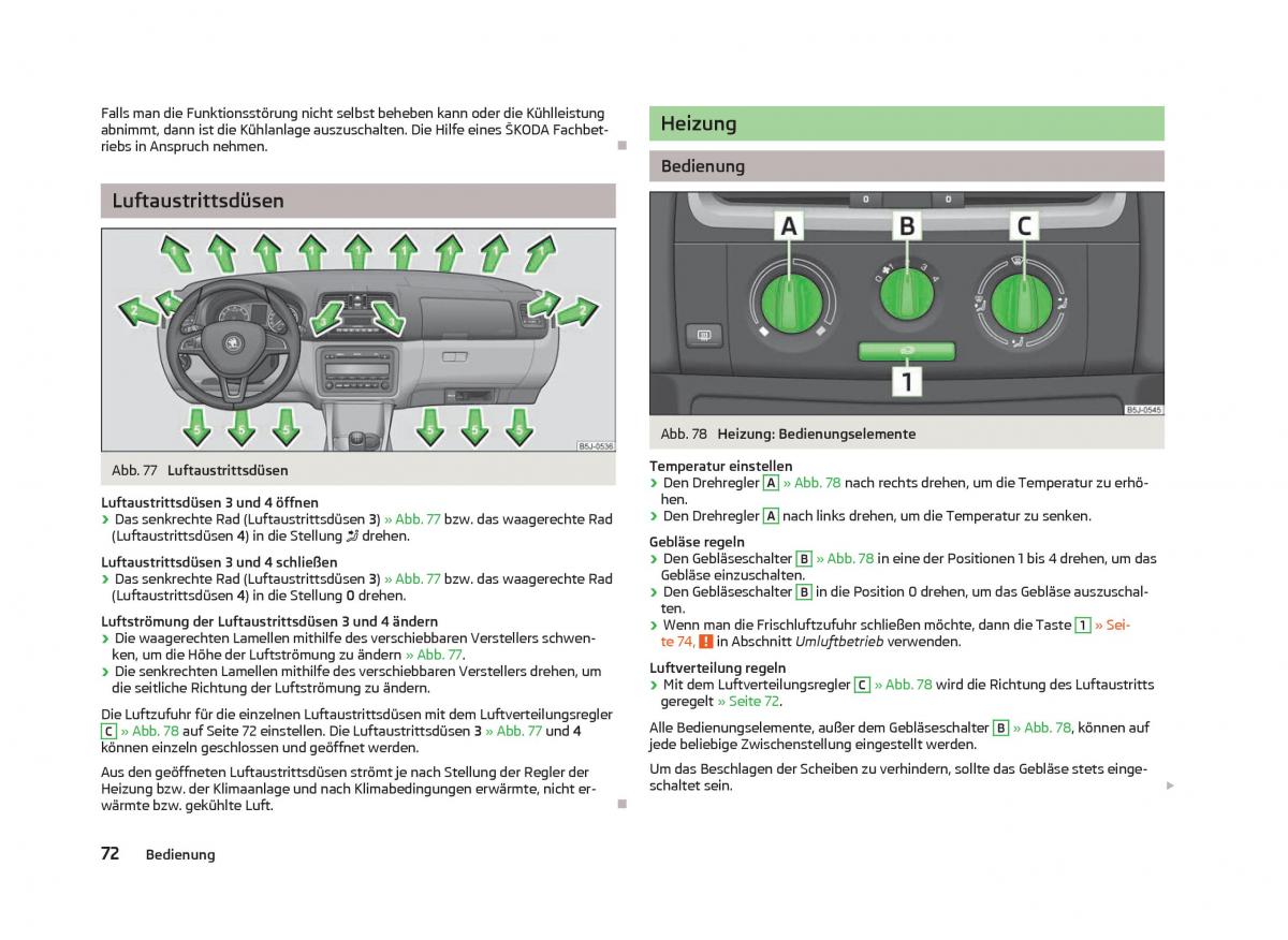 Skoda Fabia II 2 Handbuch / page 74