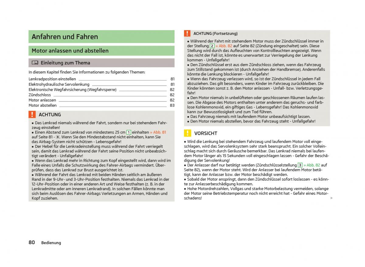 Skoda Fabia II 2 Handbuch / page 82