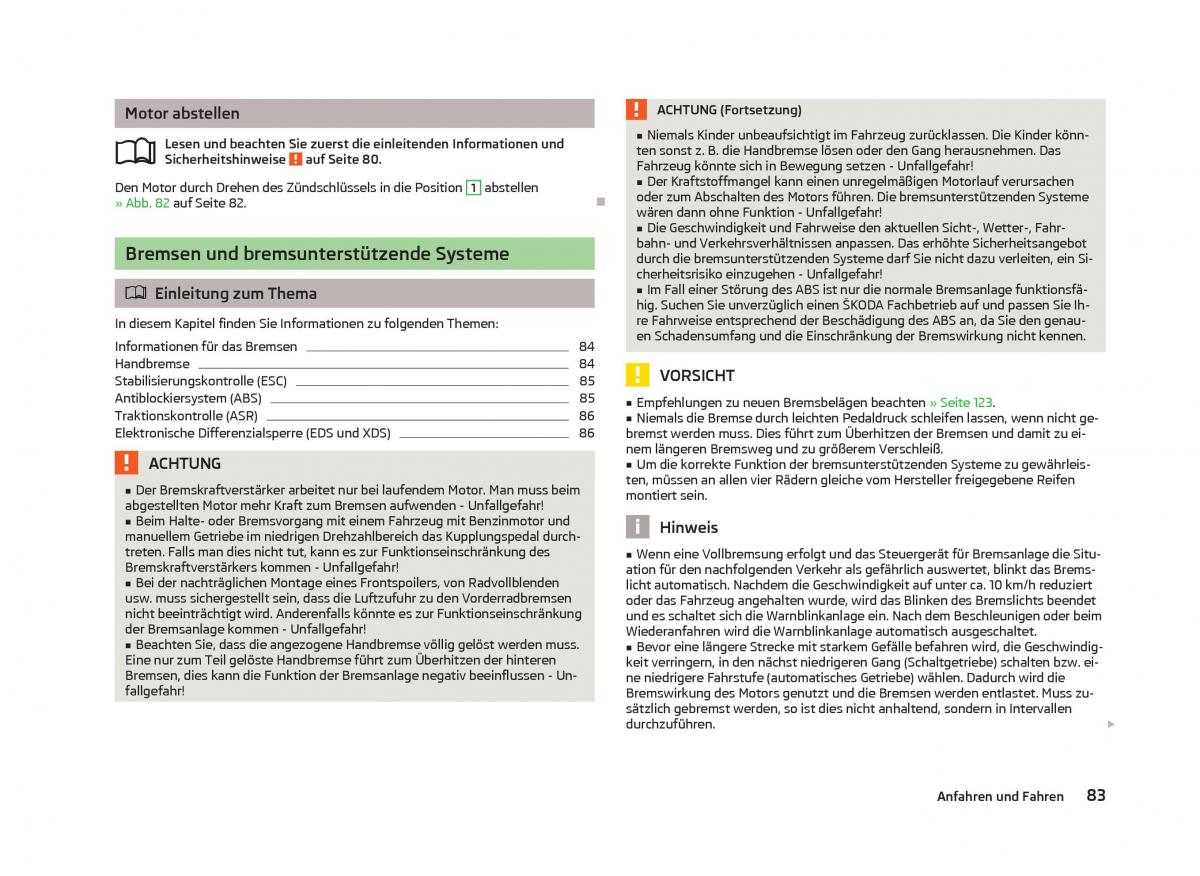 Skoda Fabia II 2 Handbuch / page 85