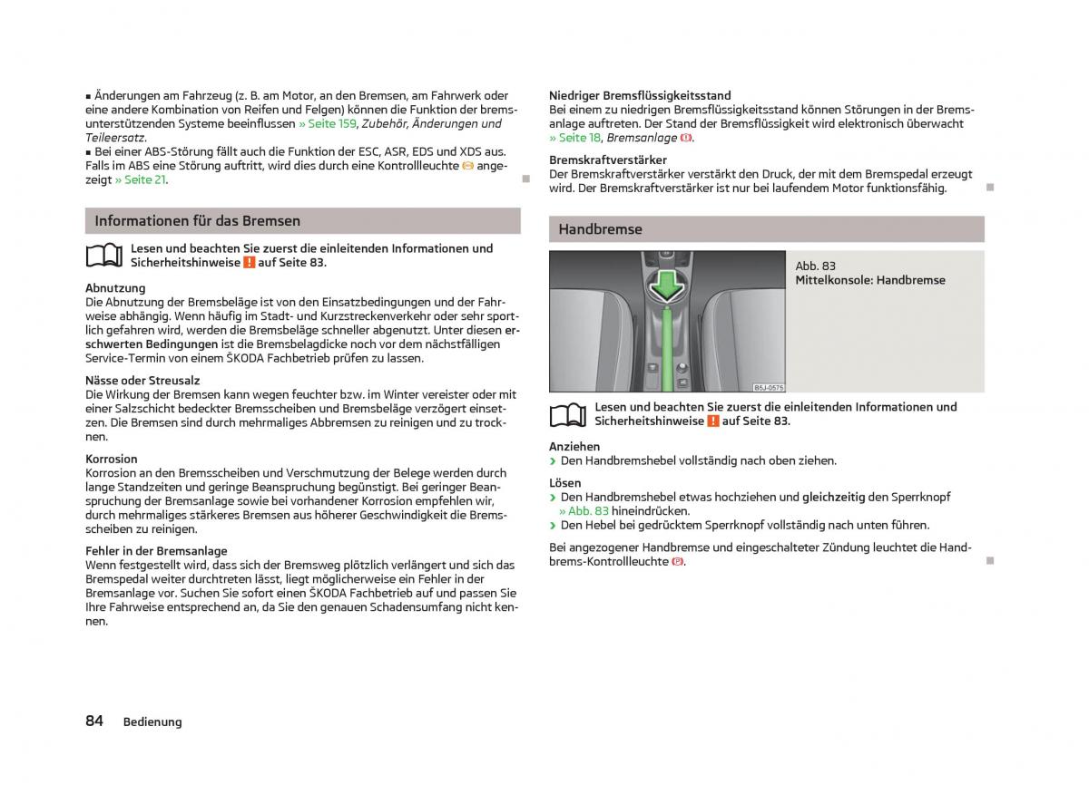 Skoda Fabia II 2 Handbuch / page 86