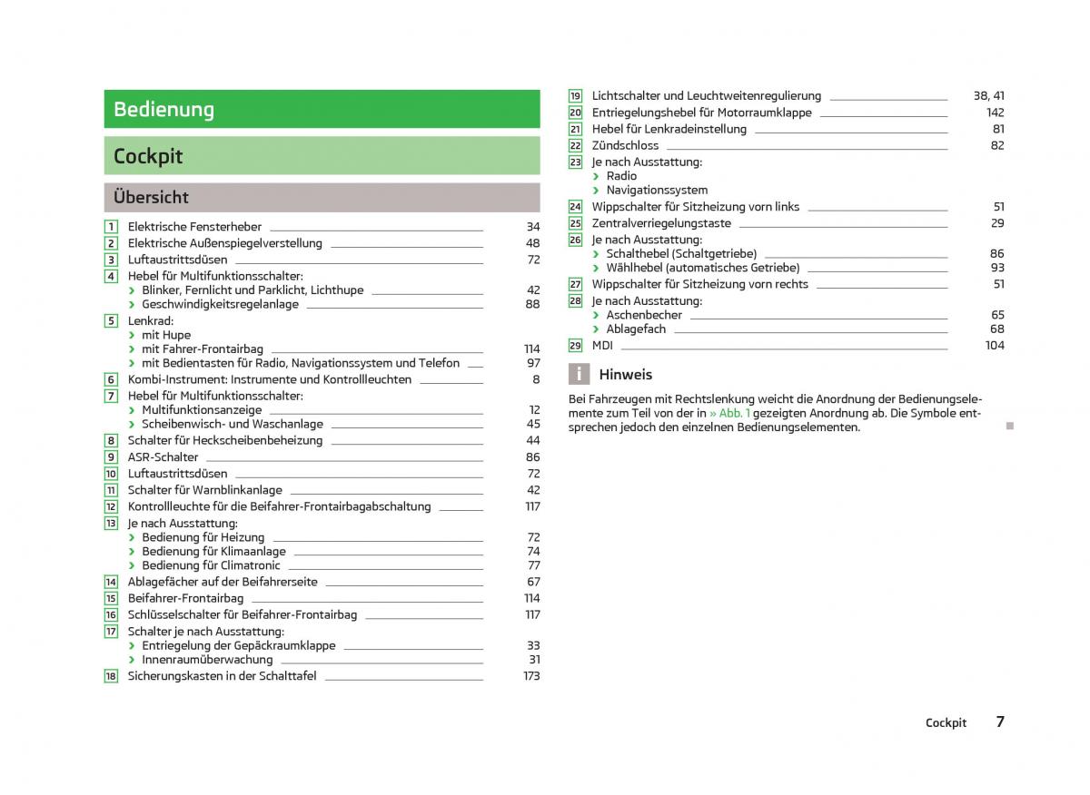 Skoda Fabia II 2 Handbuch / page 9