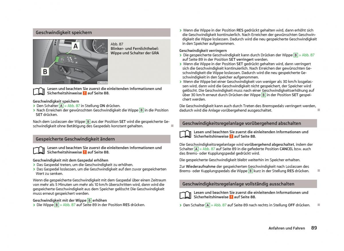 Skoda Fabia II 2 Handbuch / page 91