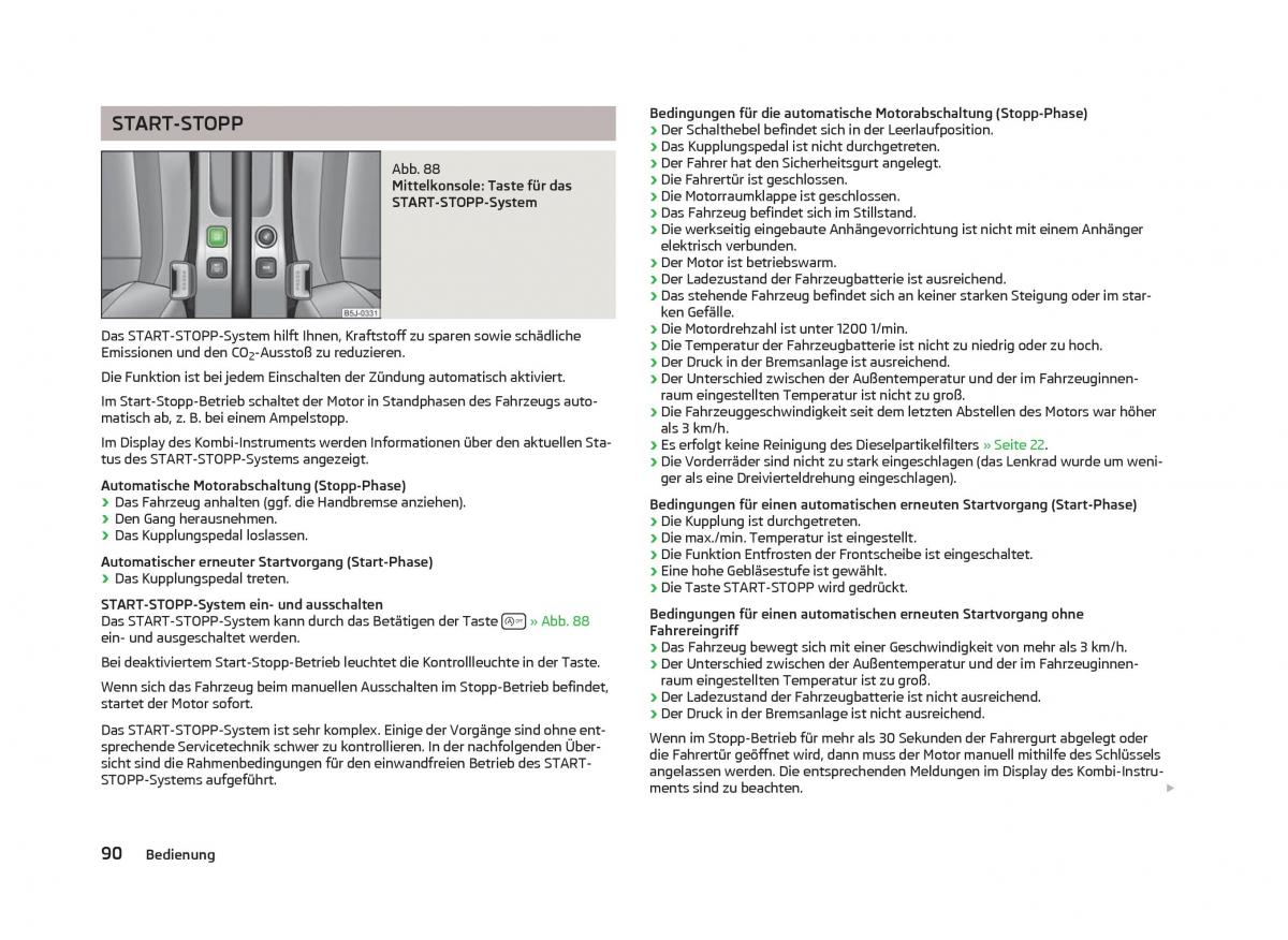 Skoda Fabia II 2 Handbuch / page 92