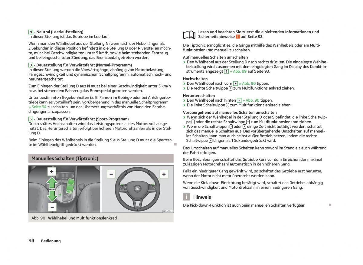 Skoda Fabia II 2 Handbuch / page 96