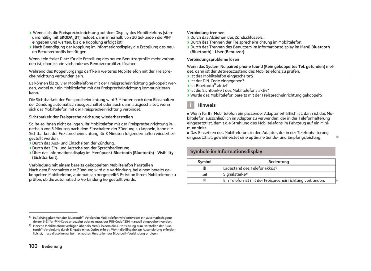 Skoda Fabia II 2 Handbuch / page 102