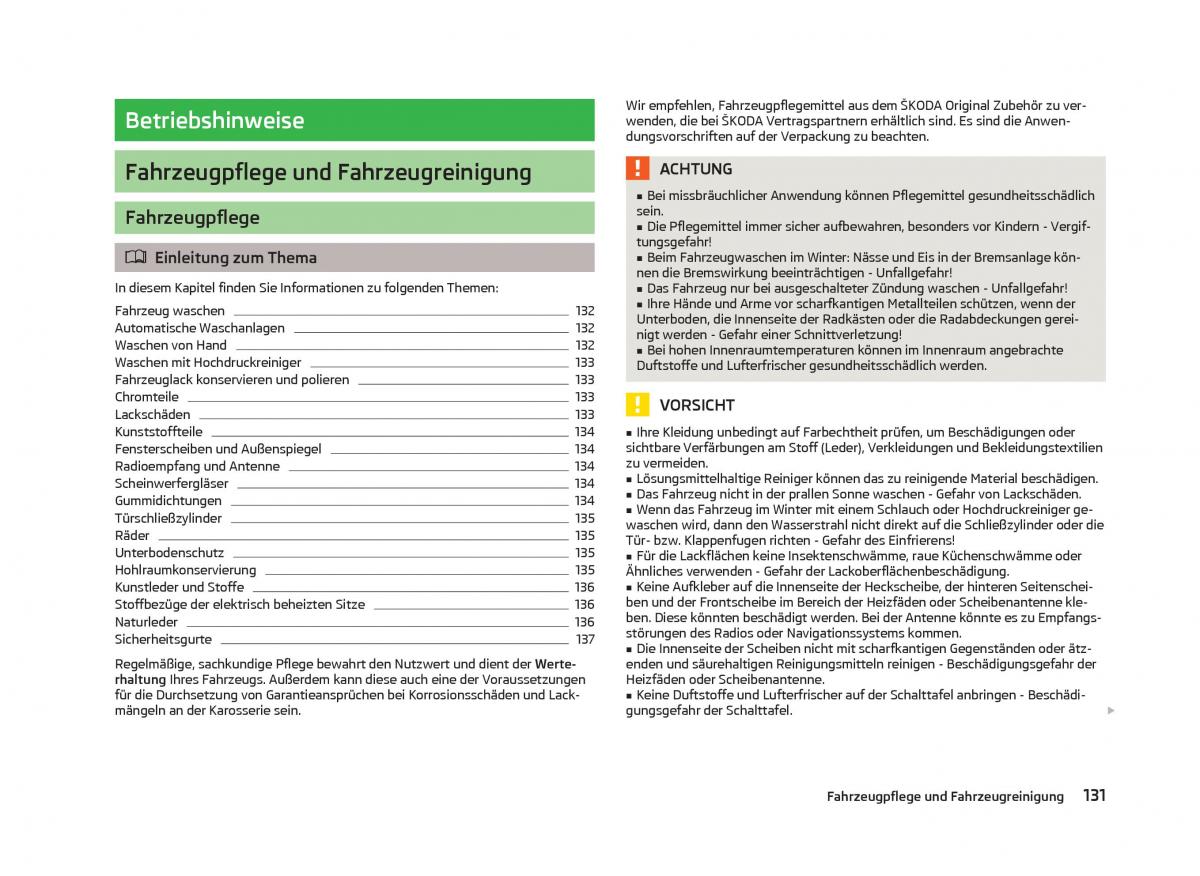 Skoda Fabia II 2 Handbuch / page 133