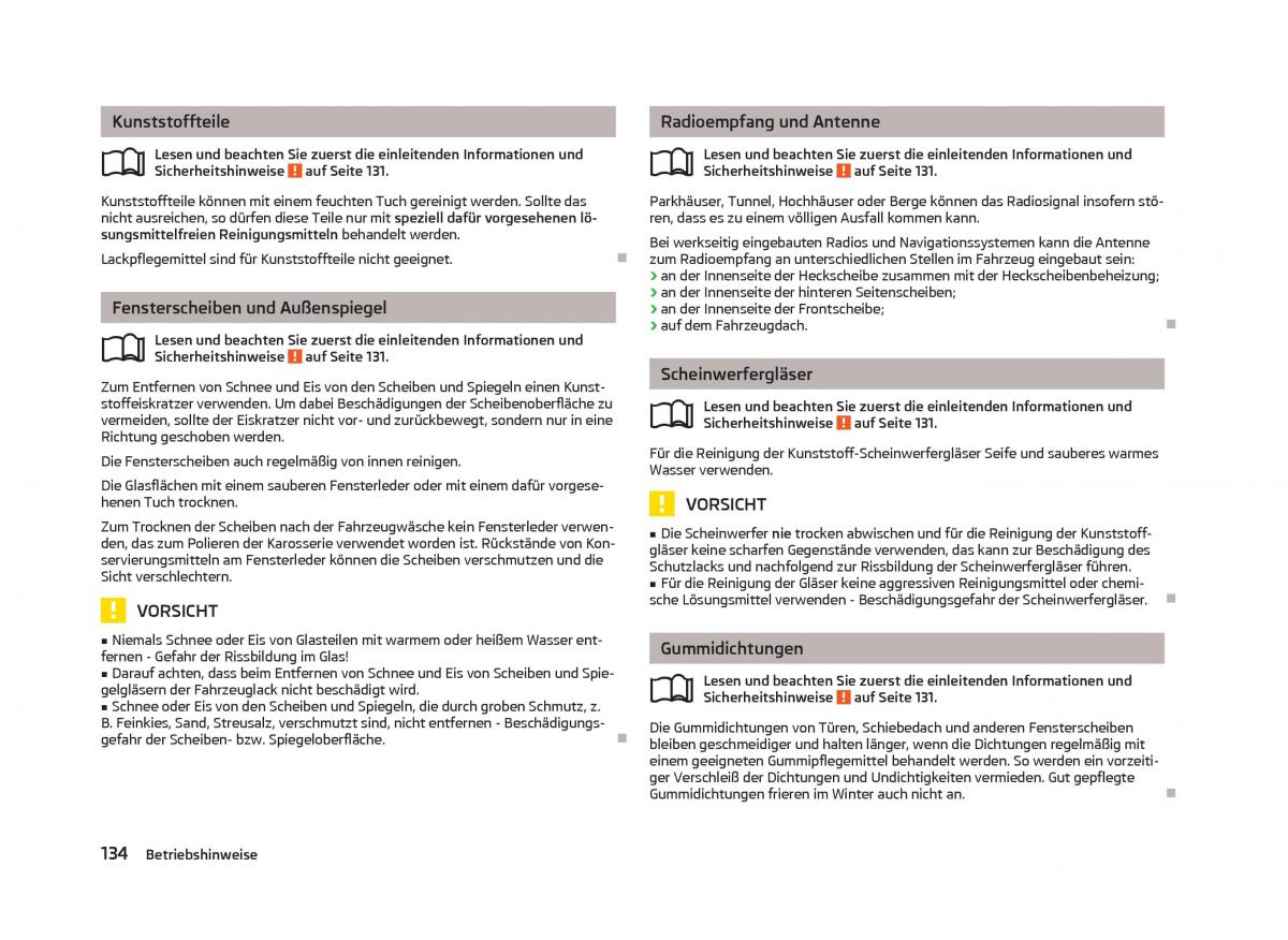 Skoda Fabia II 2 Handbuch / page 136