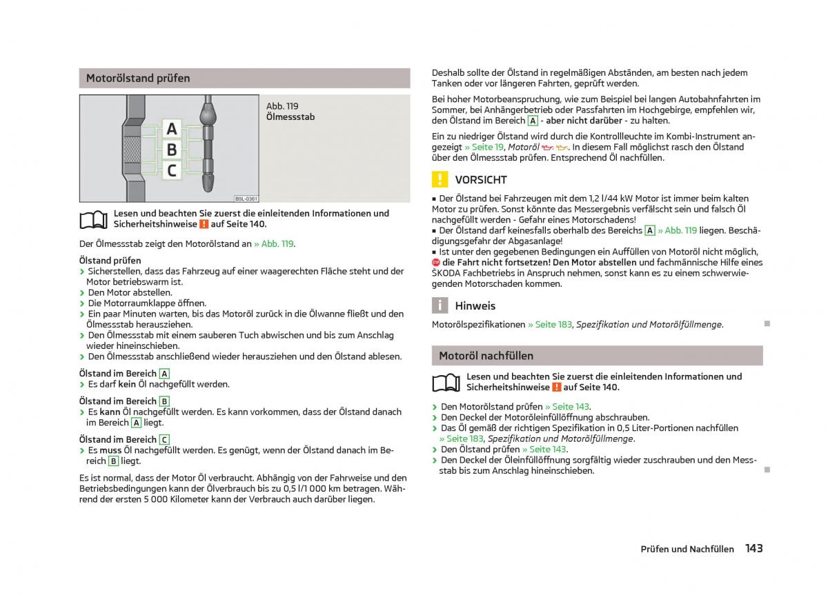 Skoda Fabia II 2 Handbuch / page 145