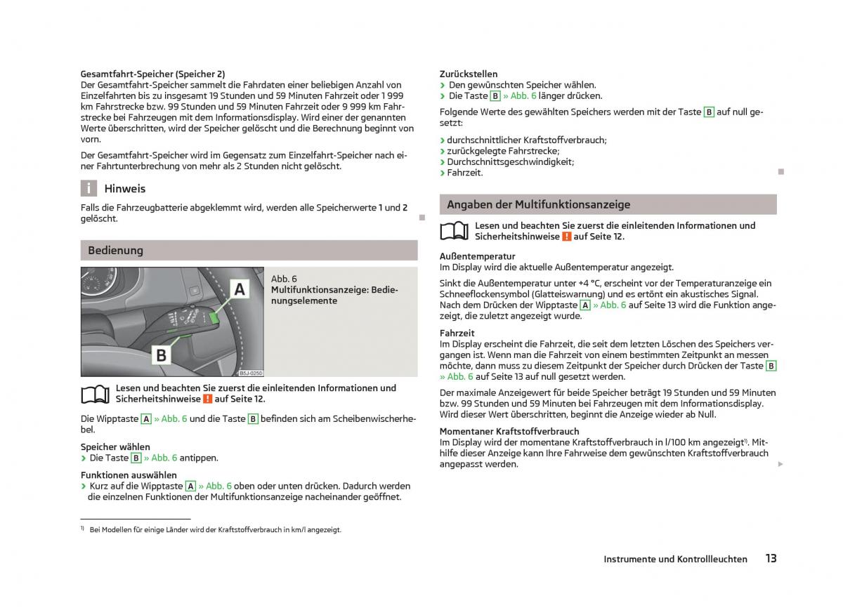 Skoda Fabia II 2 Handbuch / page 15