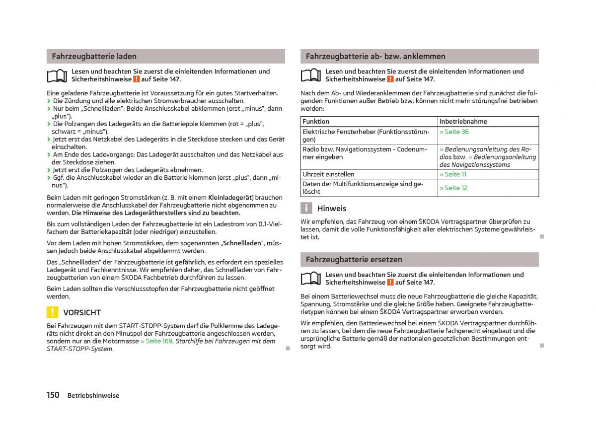 Skoda Fabia II 2 Handbuch / page 152