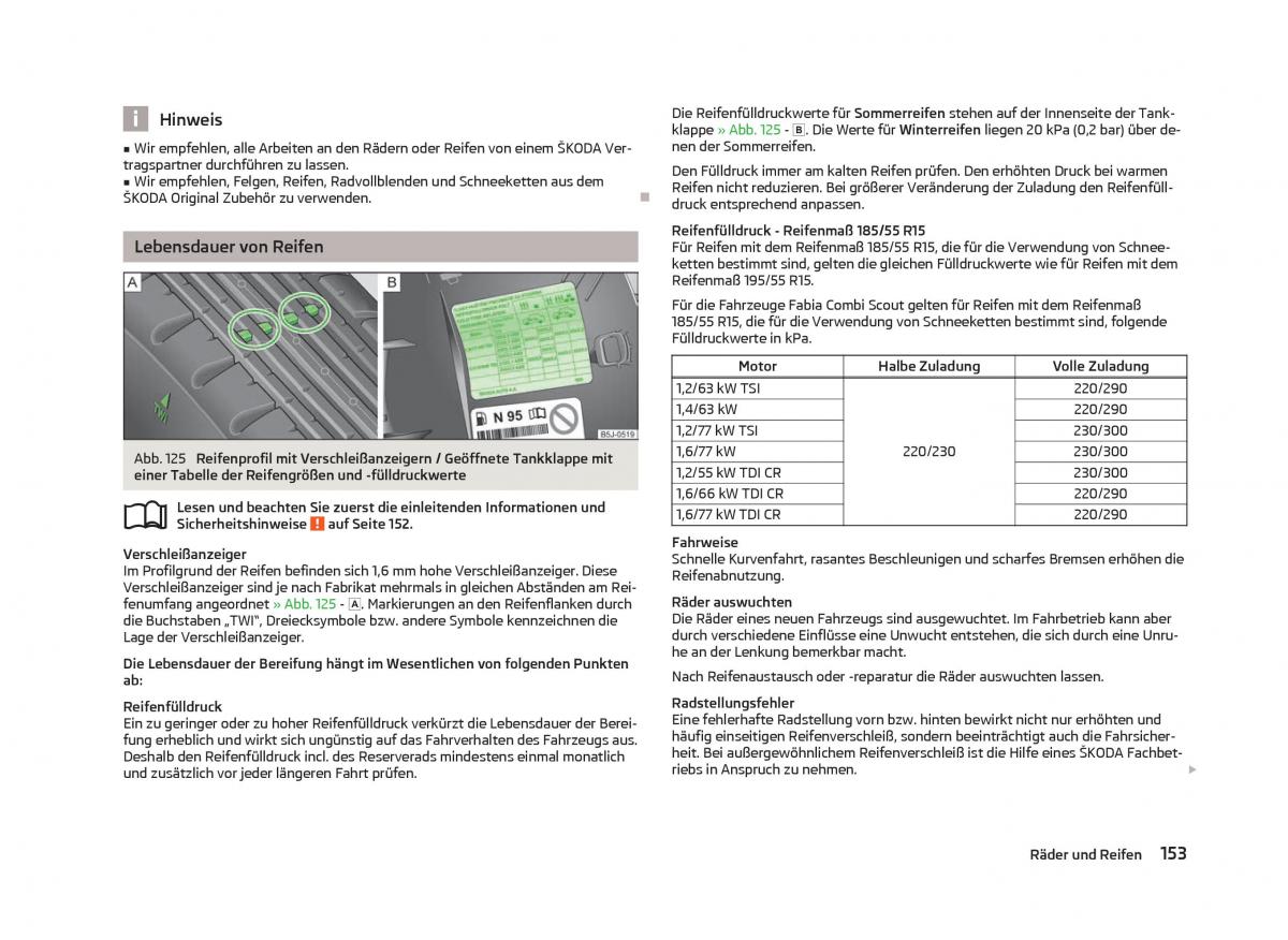 Skoda Fabia II 2 Handbuch / page 155