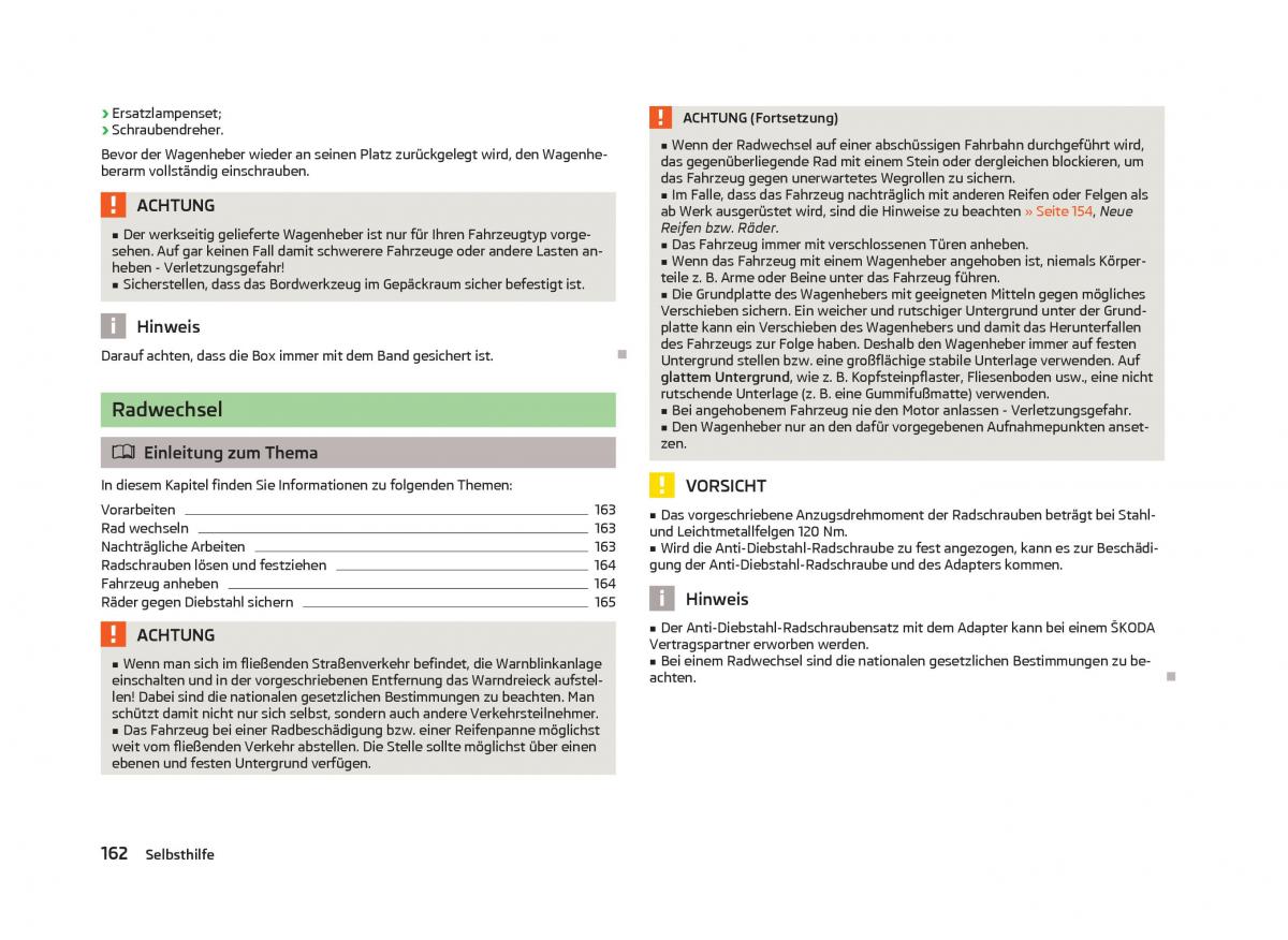 Skoda Fabia II 2 Handbuch / page 164