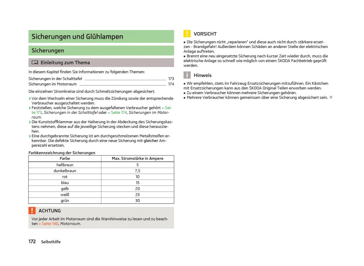 Skoda Fabia II 2 Handbuch / page 174