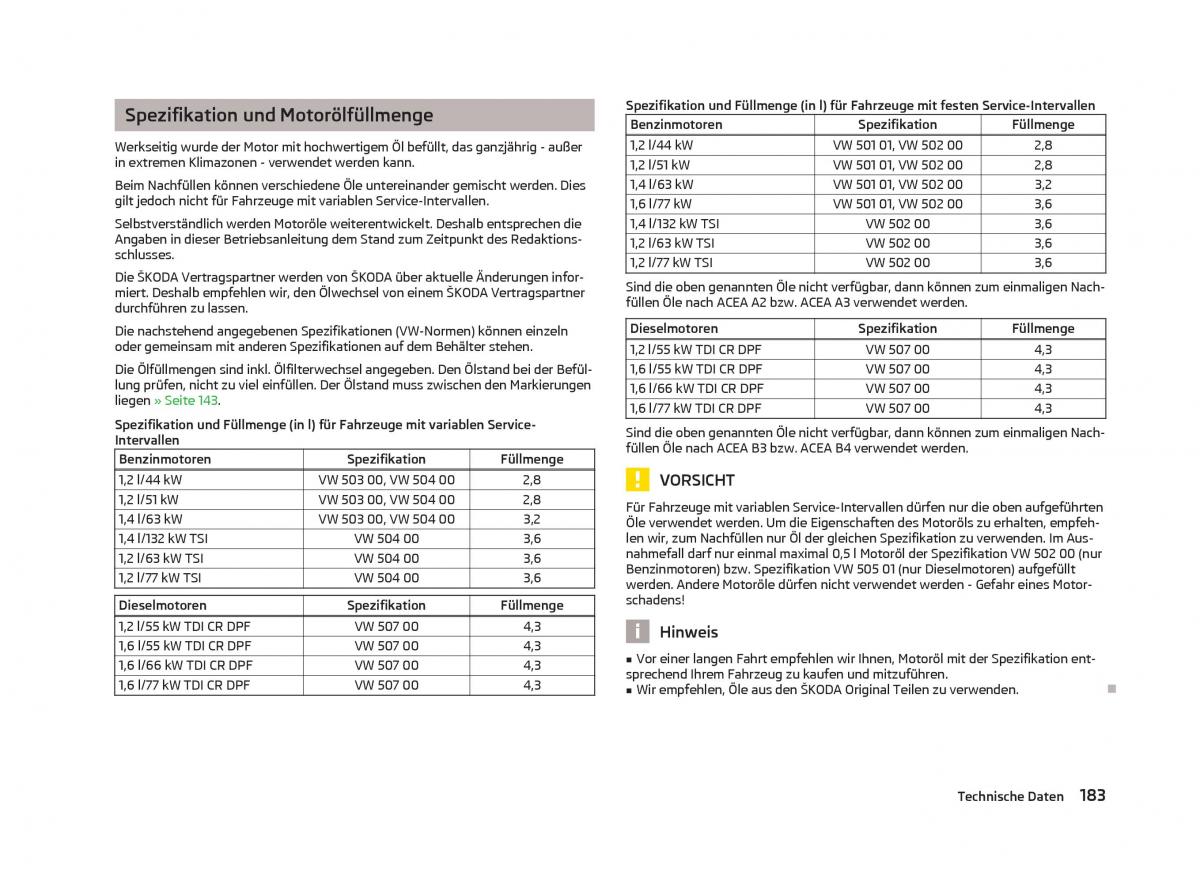 Skoda Fabia II 2 Handbuch / page 185