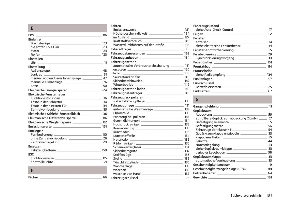 Skoda Fabia II 2 Handbuch / page 193