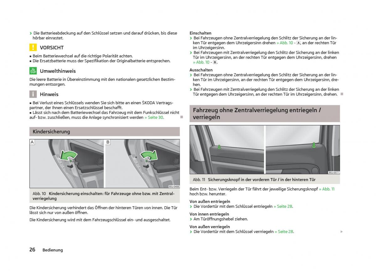 Skoda Fabia II 2 Handbuch / page 28