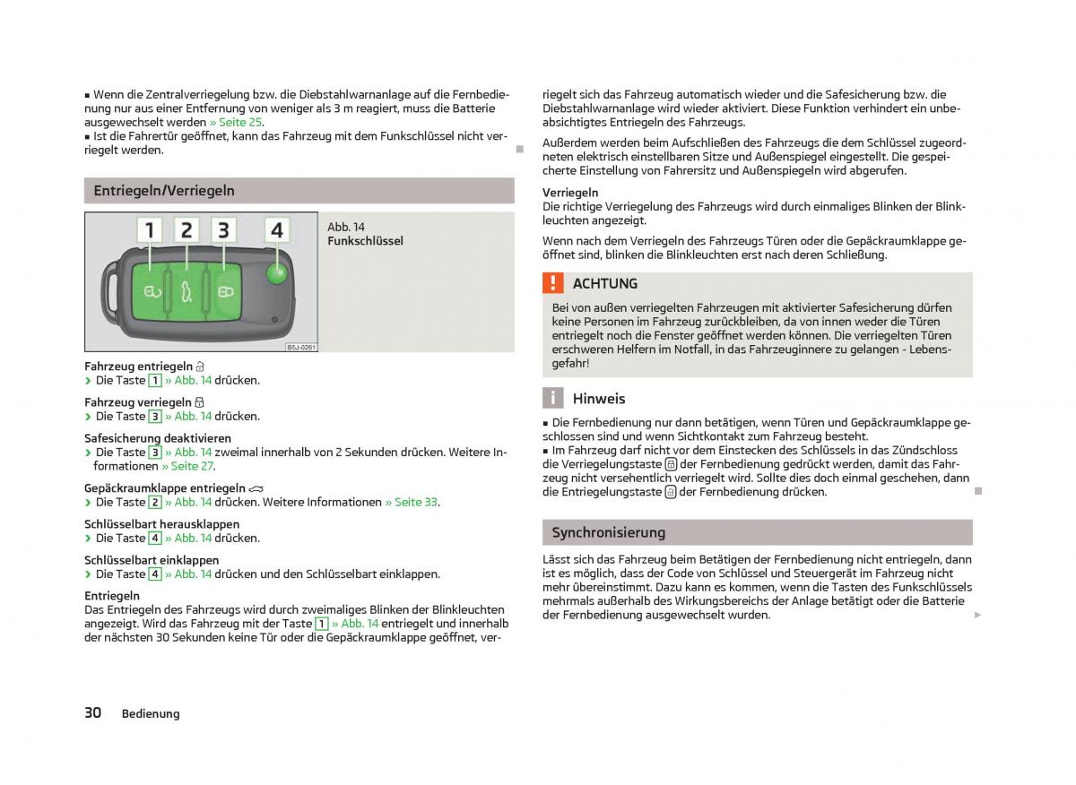 Skoda Fabia II 2 Handbuch / page 32