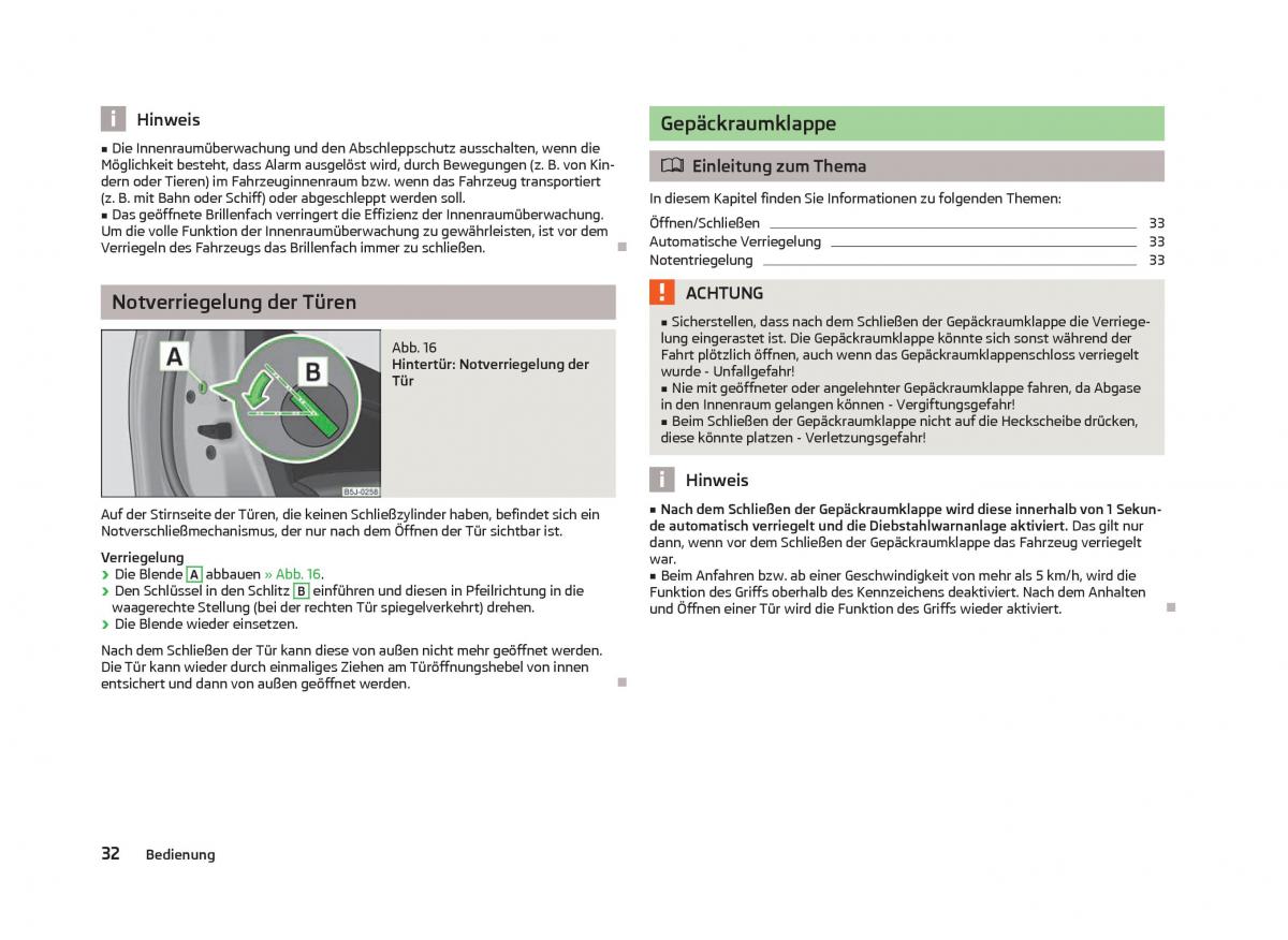 Skoda Fabia II 2 Handbuch / page 34