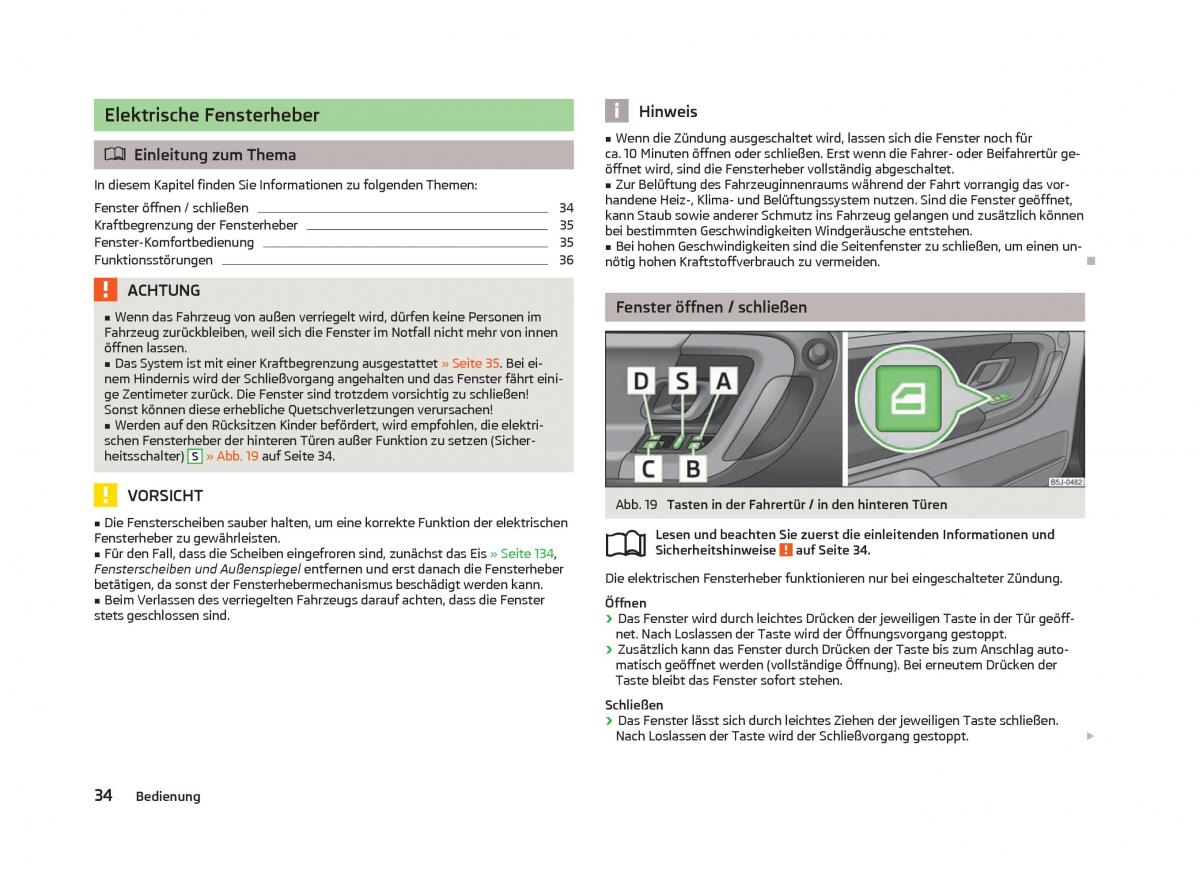 Skoda Fabia II 2 Handbuch / page 36