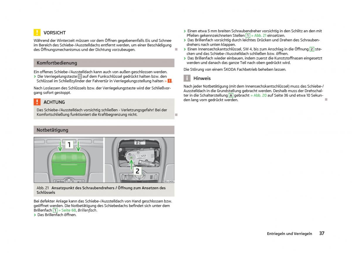 Skoda Fabia II 2 Handbuch / page 39