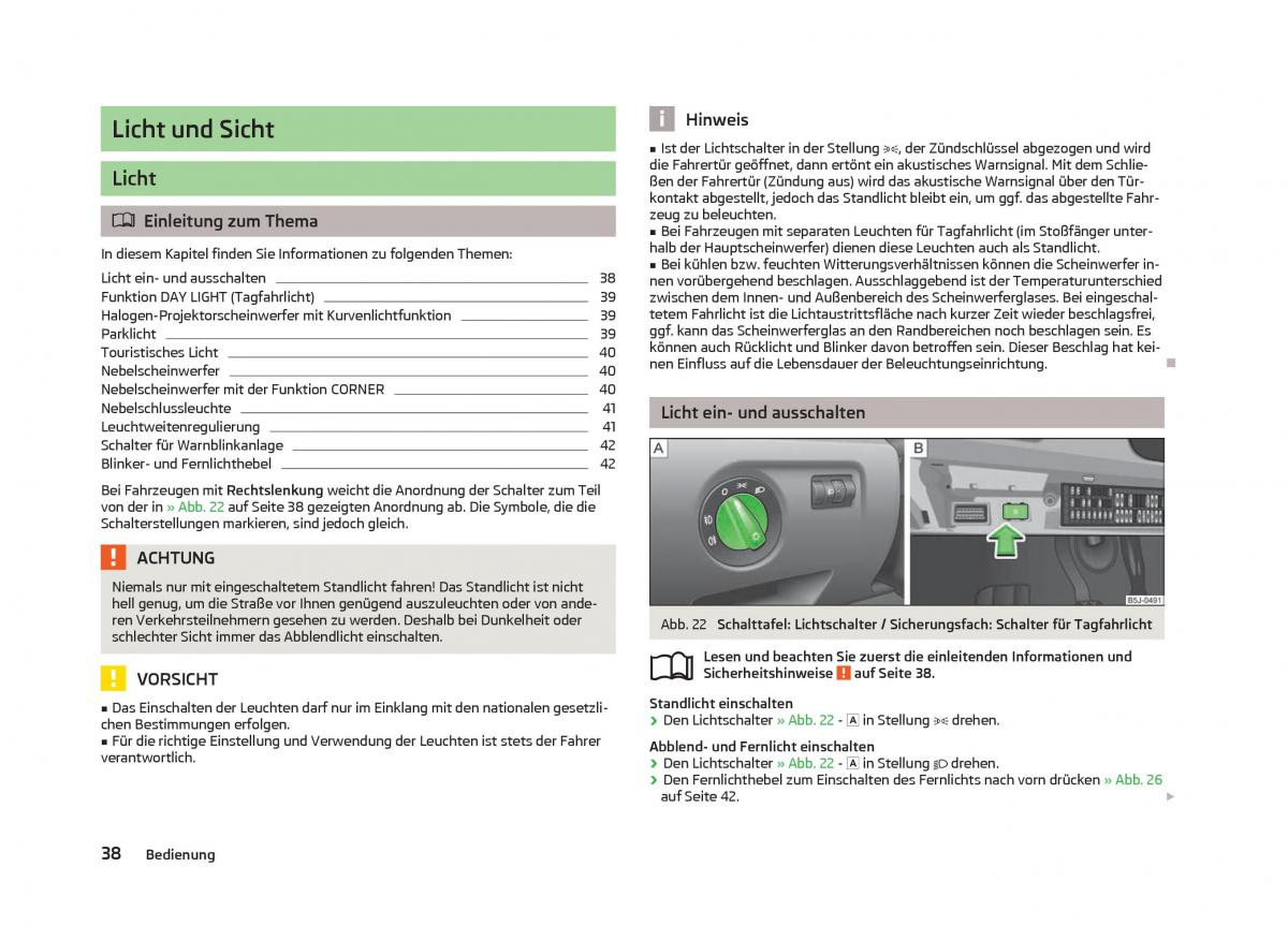 Skoda Fabia II 2 Handbuch / page 40