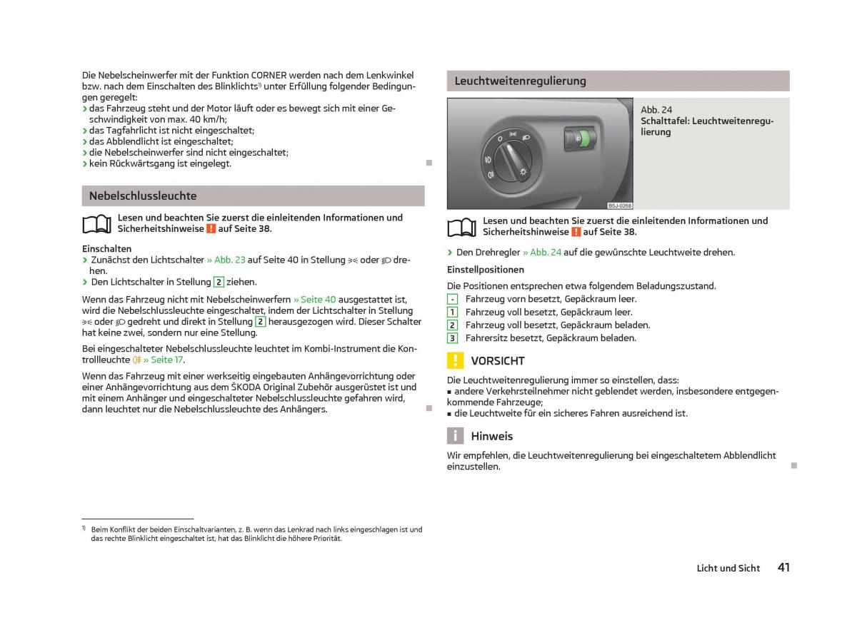 Skoda Fabia II 2 Handbuch / page 43