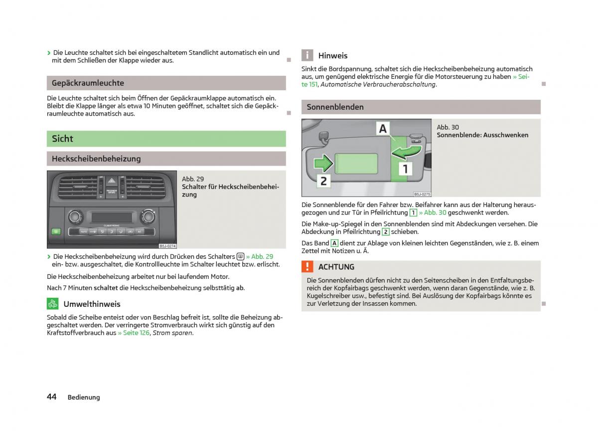 Skoda Fabia II 2 Handbuch / page 46